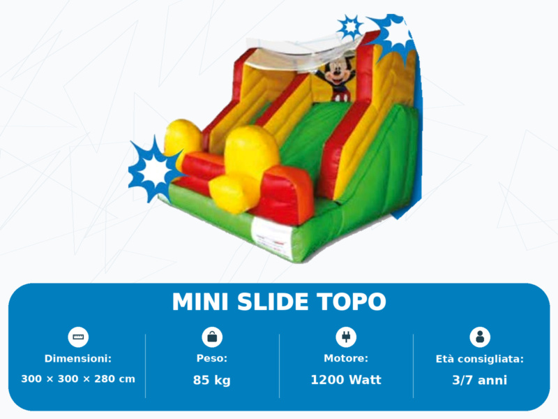 Mini Slide Topo - scheda tecnica aggiornata Mini Slide Topo, scivolo gonfiabile con scheda tecnica aggiornata – Allegra Combriccola
